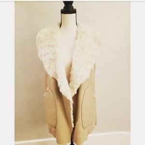 Size S. Zara Trafaluc cream/beidge faux fur vest.